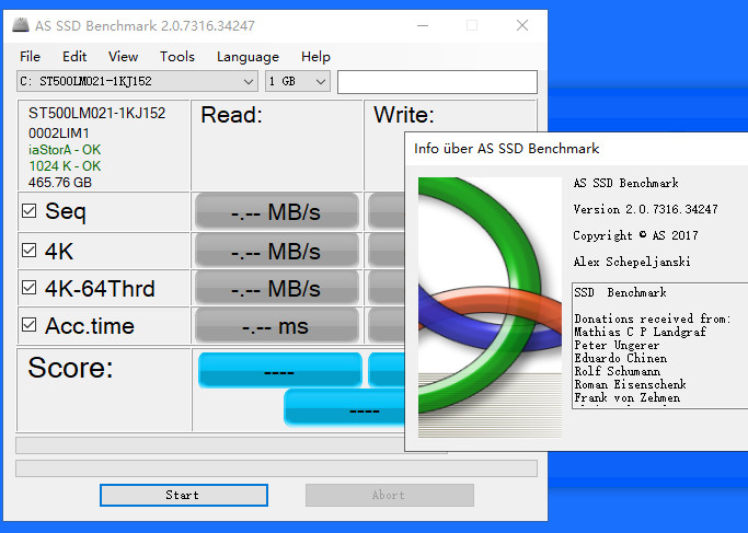 ‌AS SSD Benchmark